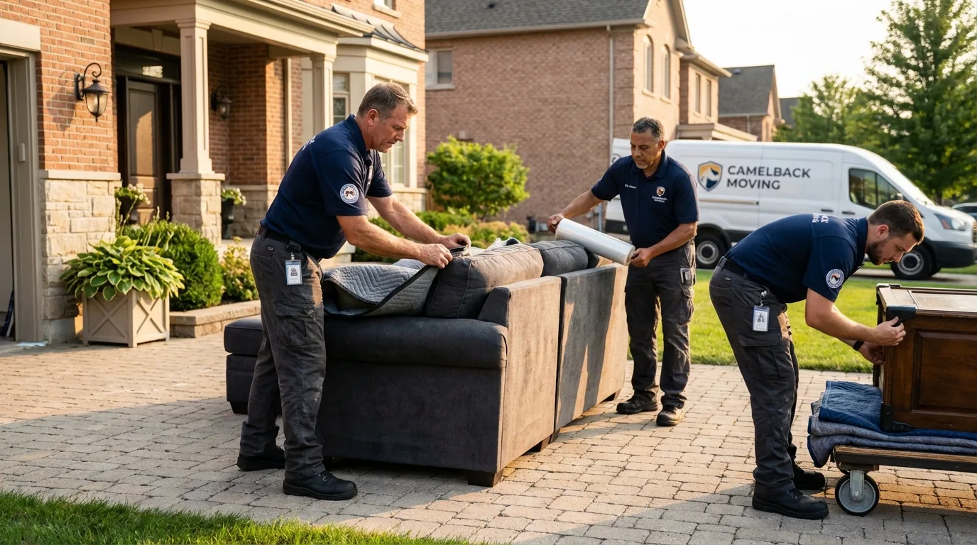 Large estate moving crew wrapping furniture in Tutwiler, MS